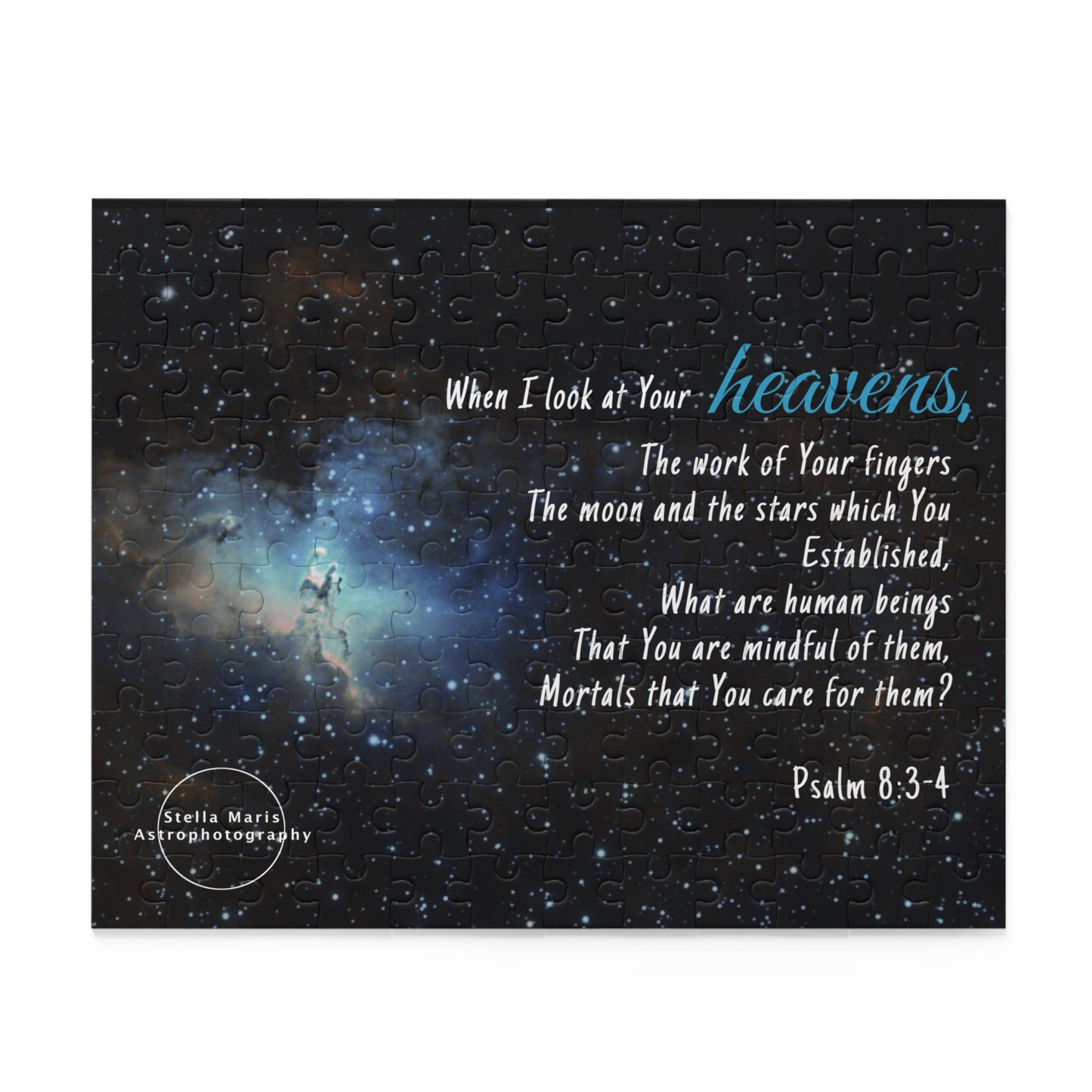 Eagle Nebula Puzzle Art with Bible Verse