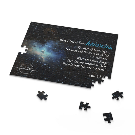Eagle Nebula Puzzle Art with Bible Verse