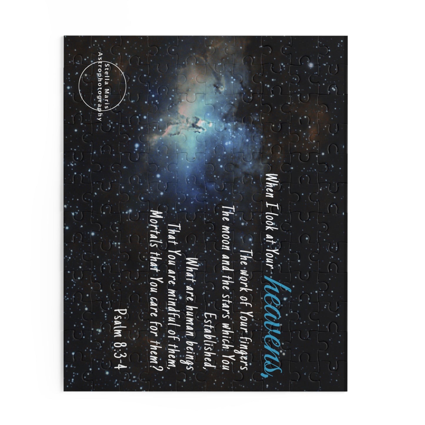 Eagle Nebula Puzzle Art with Bible Verse
