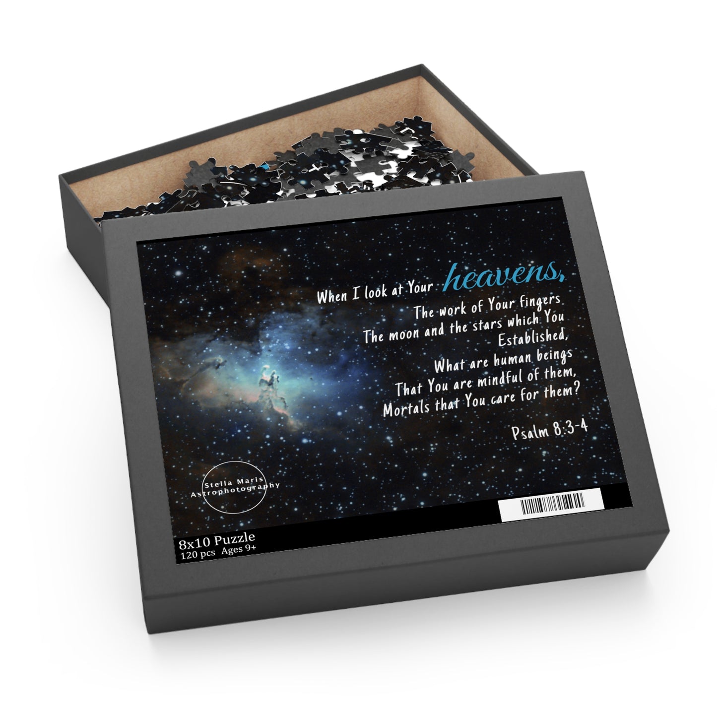 Eagle Nebula Puzzle Art with Bible Verse